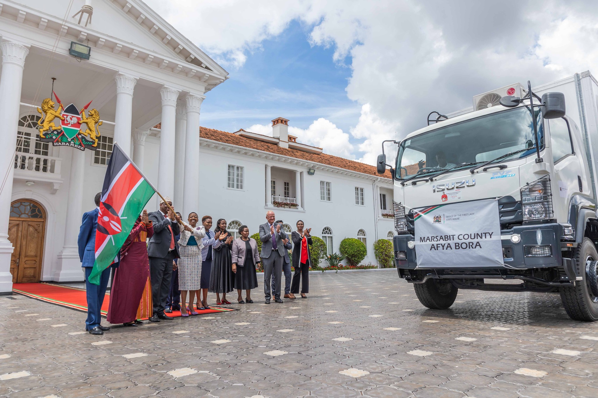 First Lady Mama Rachel Flags Off Medical Equipment to Seven Counties